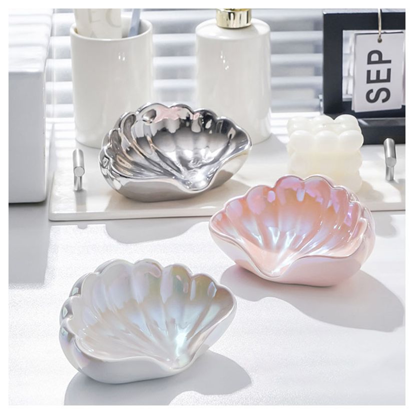 조개모양 도자기비누받침대 비누곽 비눗갑