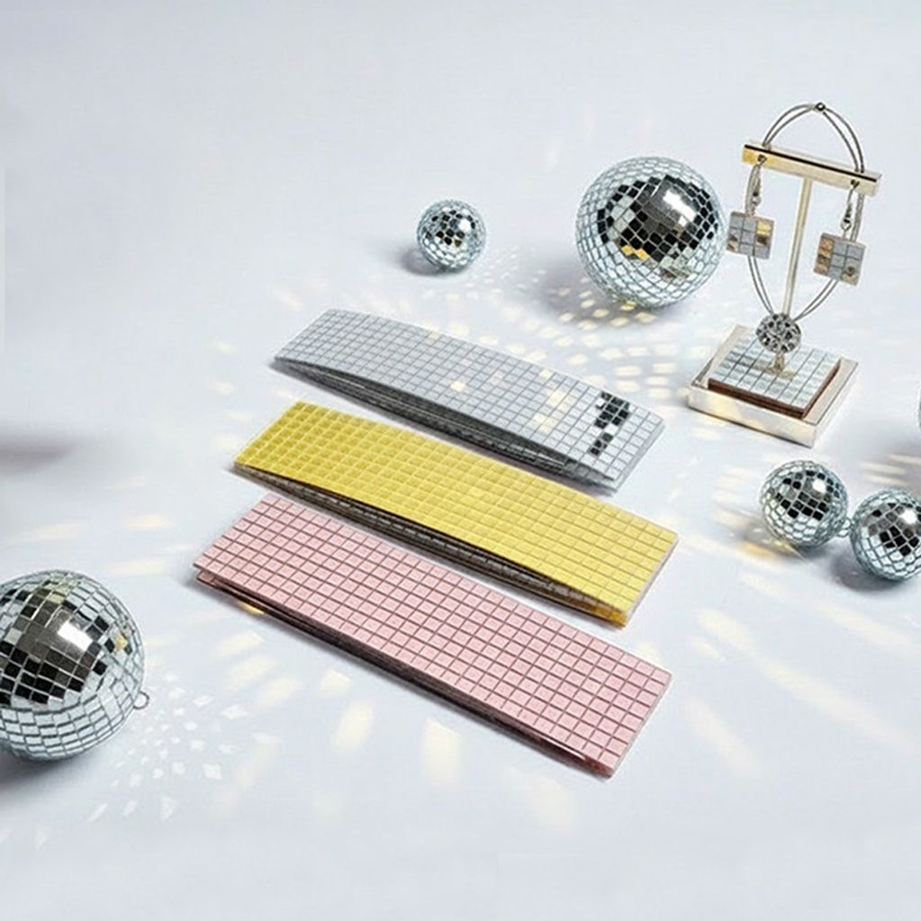 패션잡화 미러볼꾸미기 사각 5mm 스톤 롤 스티커 3종