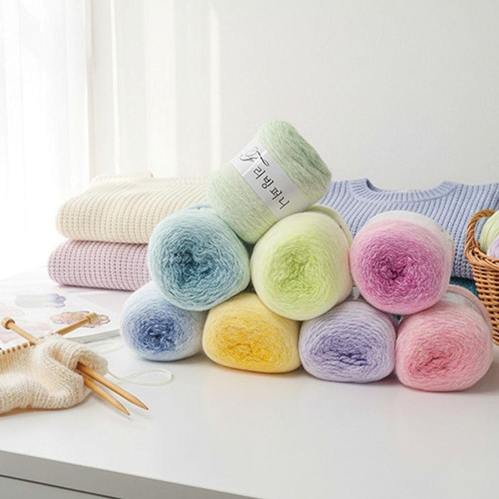 뜨개질공예 보들보들한 촉감 그라데이션 뜨개실 8종