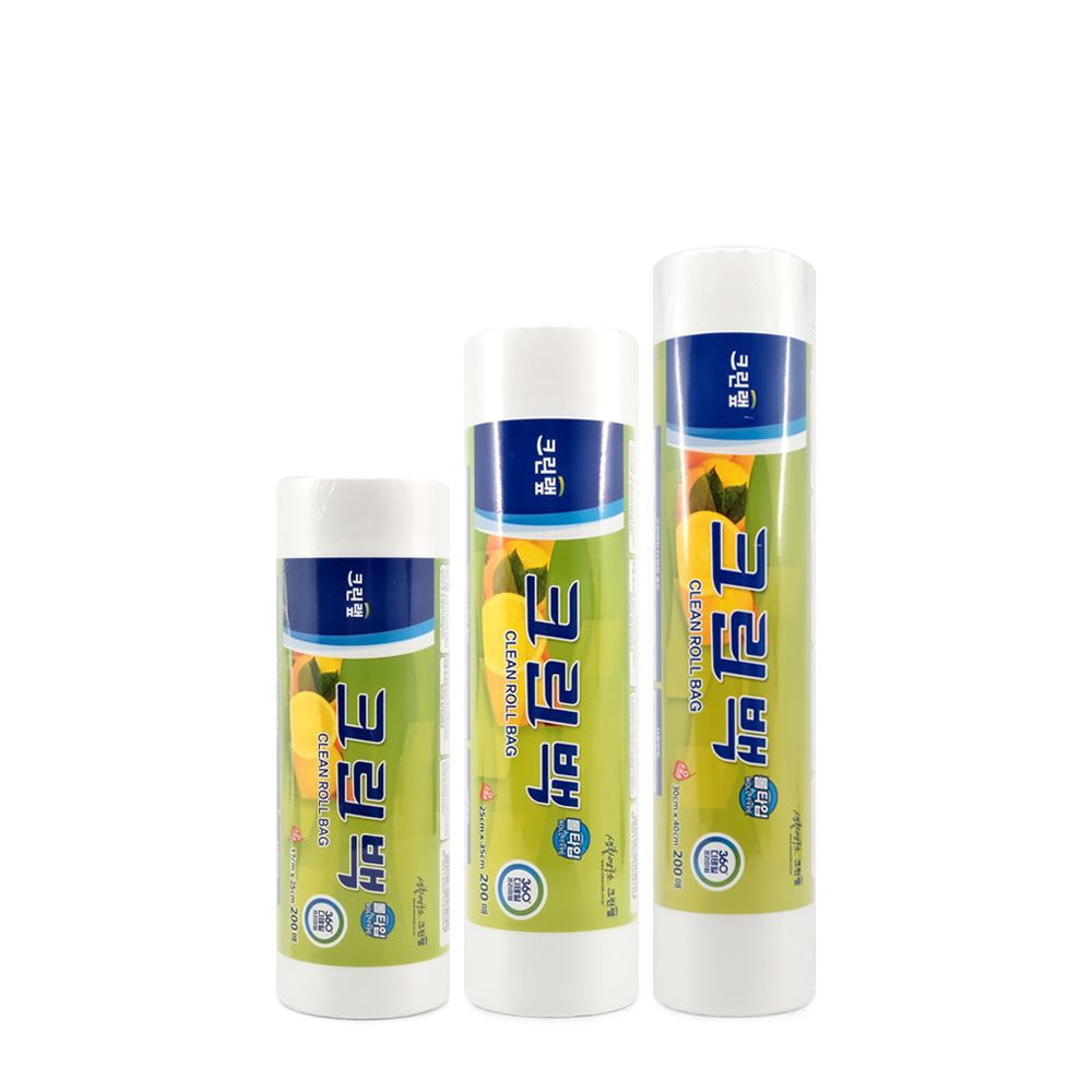 크린랩 크린 롤백 200매 3종세트 (대+중+소) 위생봉투