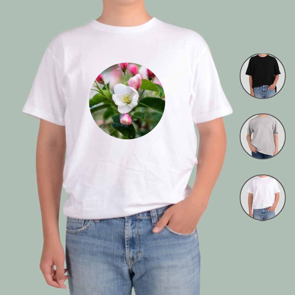 반팔티 풀밭에서 잔디 꽃 4번 그림 다양한색상 전사이즈