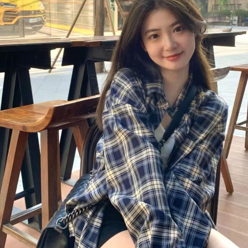 빈티지 체크 스트릿 오버핏 긴팔 셔츠