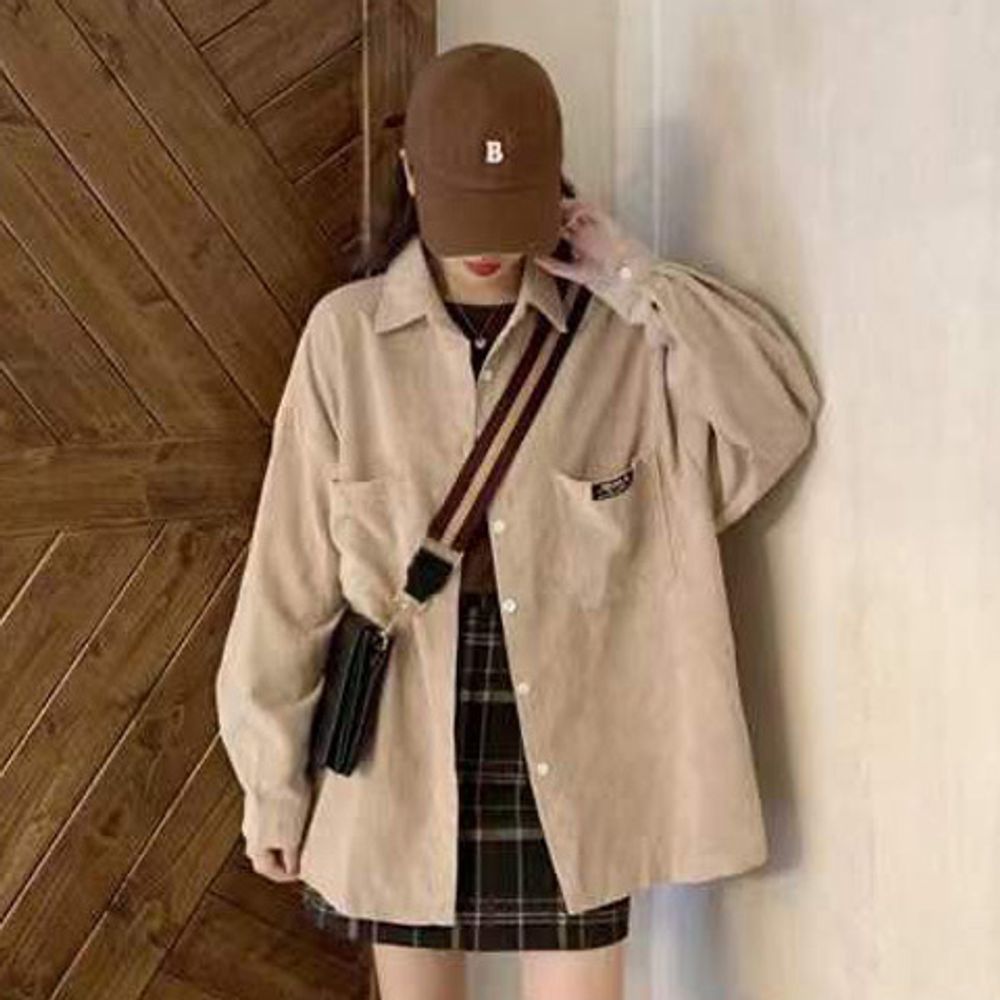 여성 데일리 코듀로이 빈티지 셔츠자켓