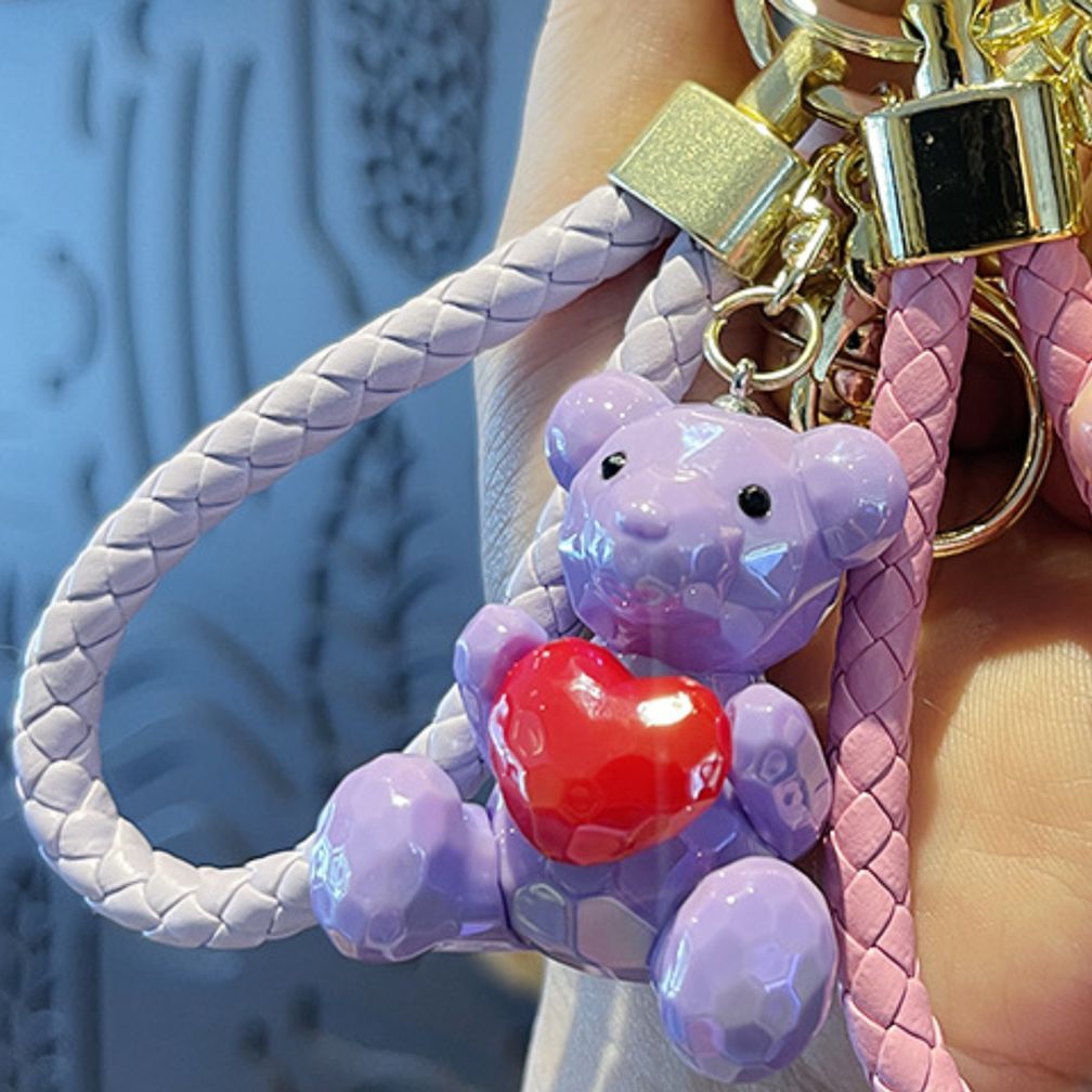 고급 디자인의 반짝이는 곰돌이 키링 키홀더 장식