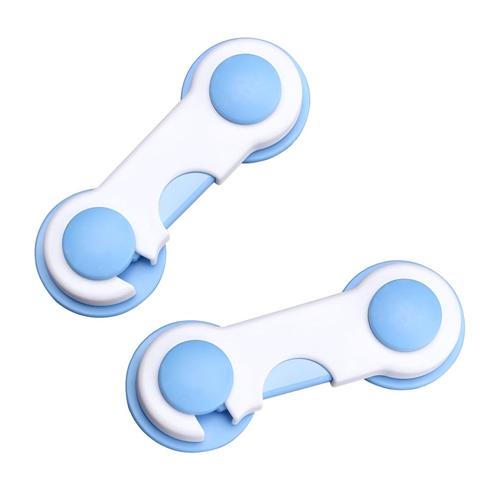서랍장 문 열림방지 안전잠금장치 블루