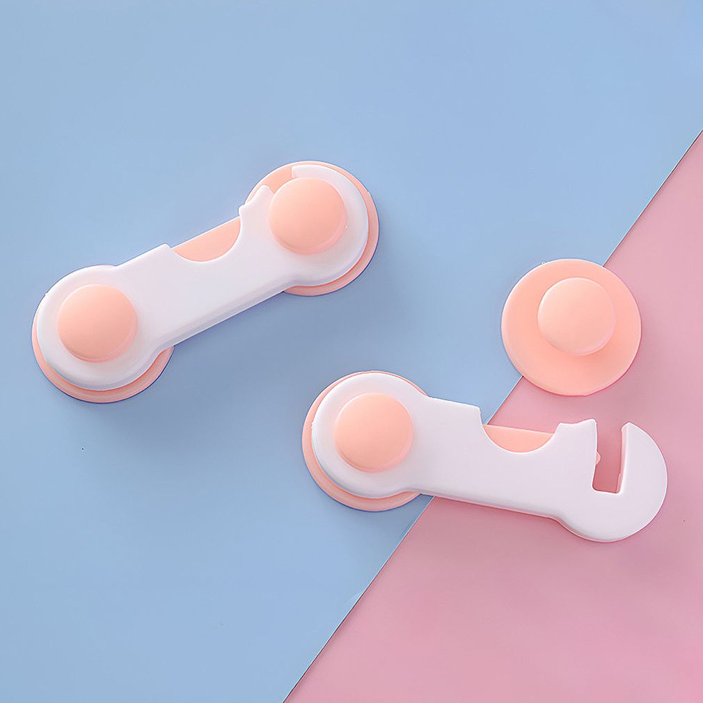 서랍장 문 열림방지 안전잠금장치 핑크