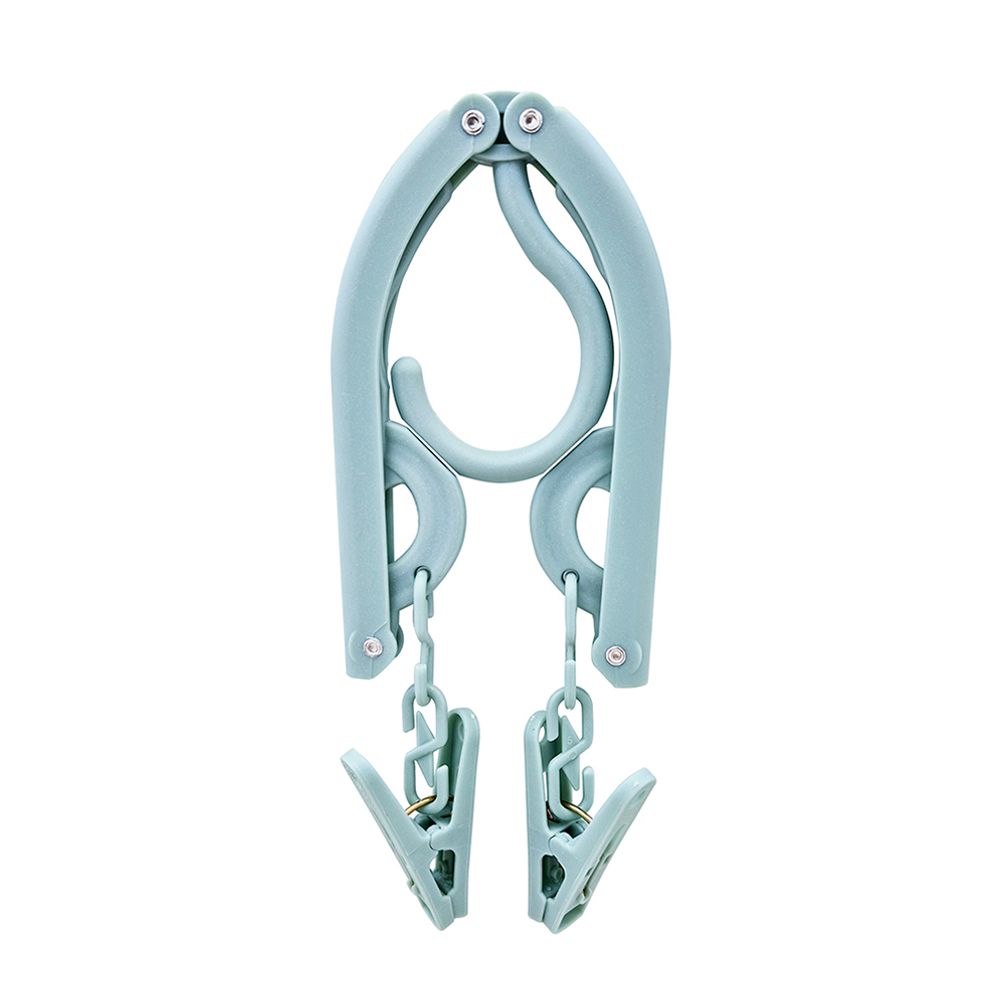 휴대가 간편한 접이식 집게 옷걸이 블루