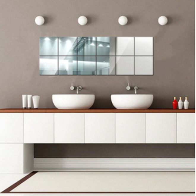 스티커 안전 거울 붙이는 아크릴 벽부착 16EA