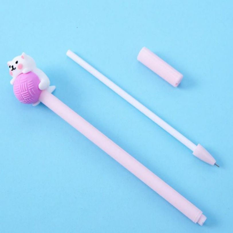 고양이 캐릭터 펜슬 볼펜 학교 사무실