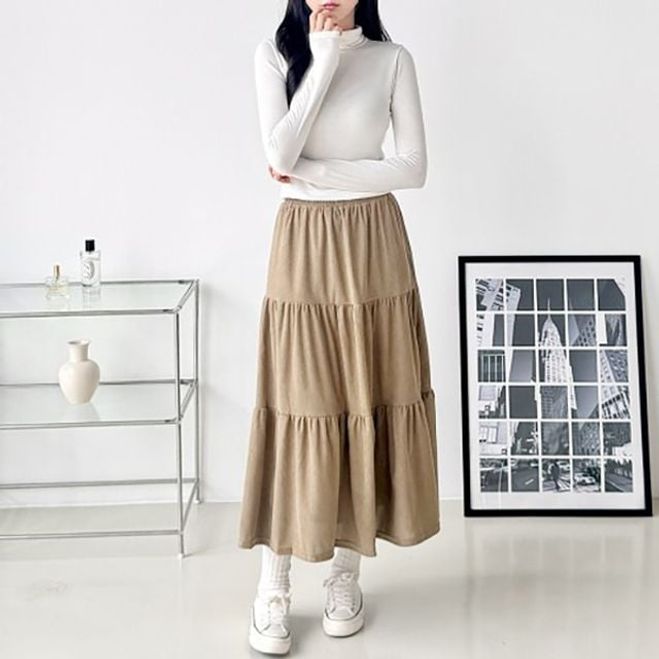 여성 치마 러블리 골덴 롱스커트 ATZ