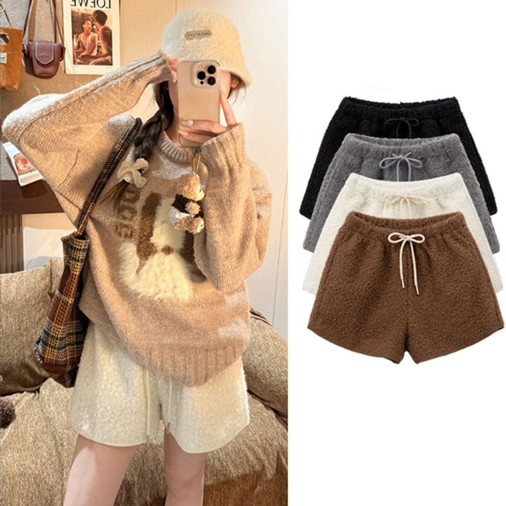 여성 4컬러 뽀글이 숏팬츠 반바지 ATZ