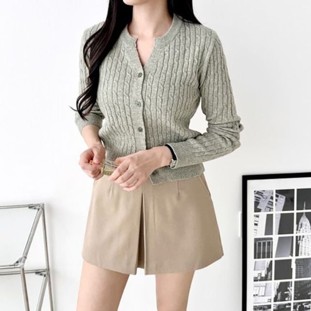 여성 하프케이블 꽈배기 러블리 가디건 ATZ