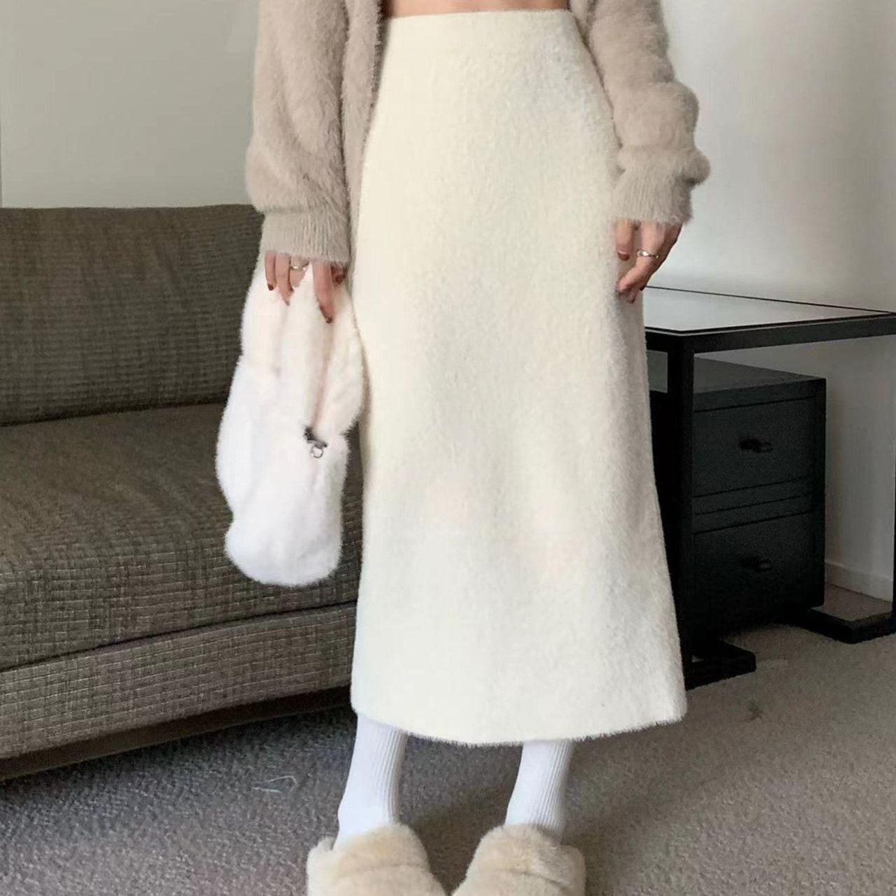 여성 소프트웜 보송 롱스커트 겨울 스커트 ATZ