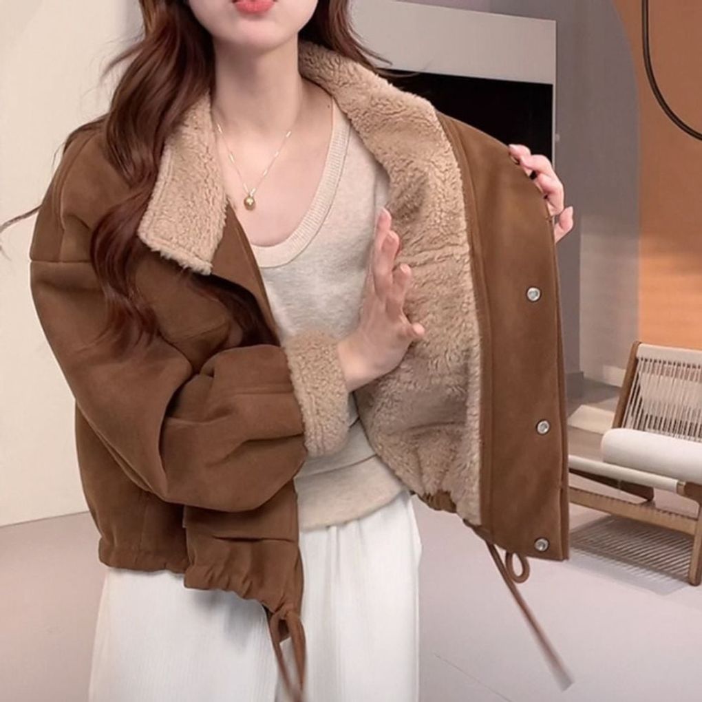 겨울 숏무스탕 오버핏 베이직 점퍼 ATZ