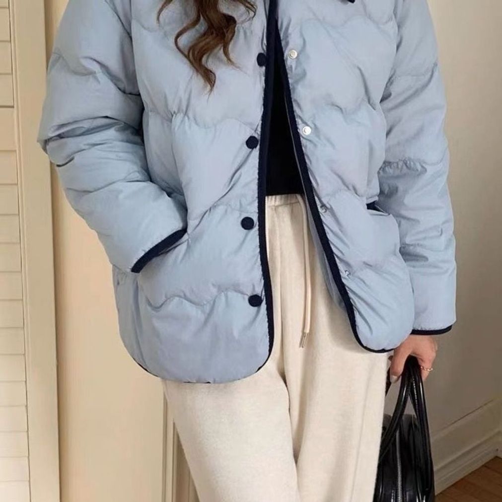 여성 누빔 큐티 배색 포인트 패딩 자켓 ATZ