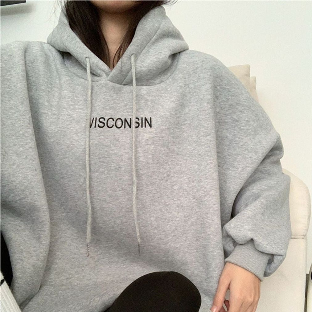 여성 레터링 기모 오버핏 데일리 후드티 ATZ