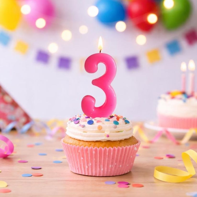 홈파티 이벤트 알록달록한 컬러의 숫자 초 장식품