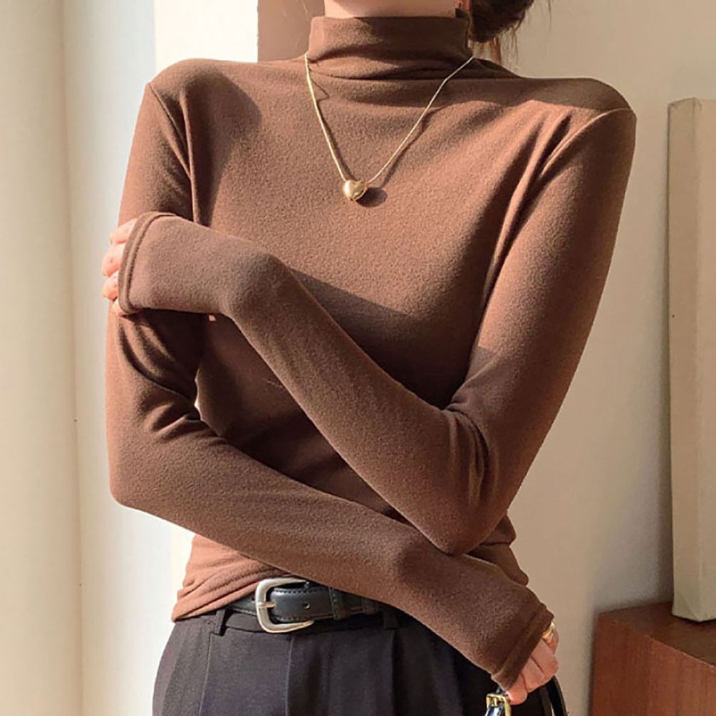 포근한 착용감 부드러운 기모원단 이지웨어 반폴라 무지 티셔츠