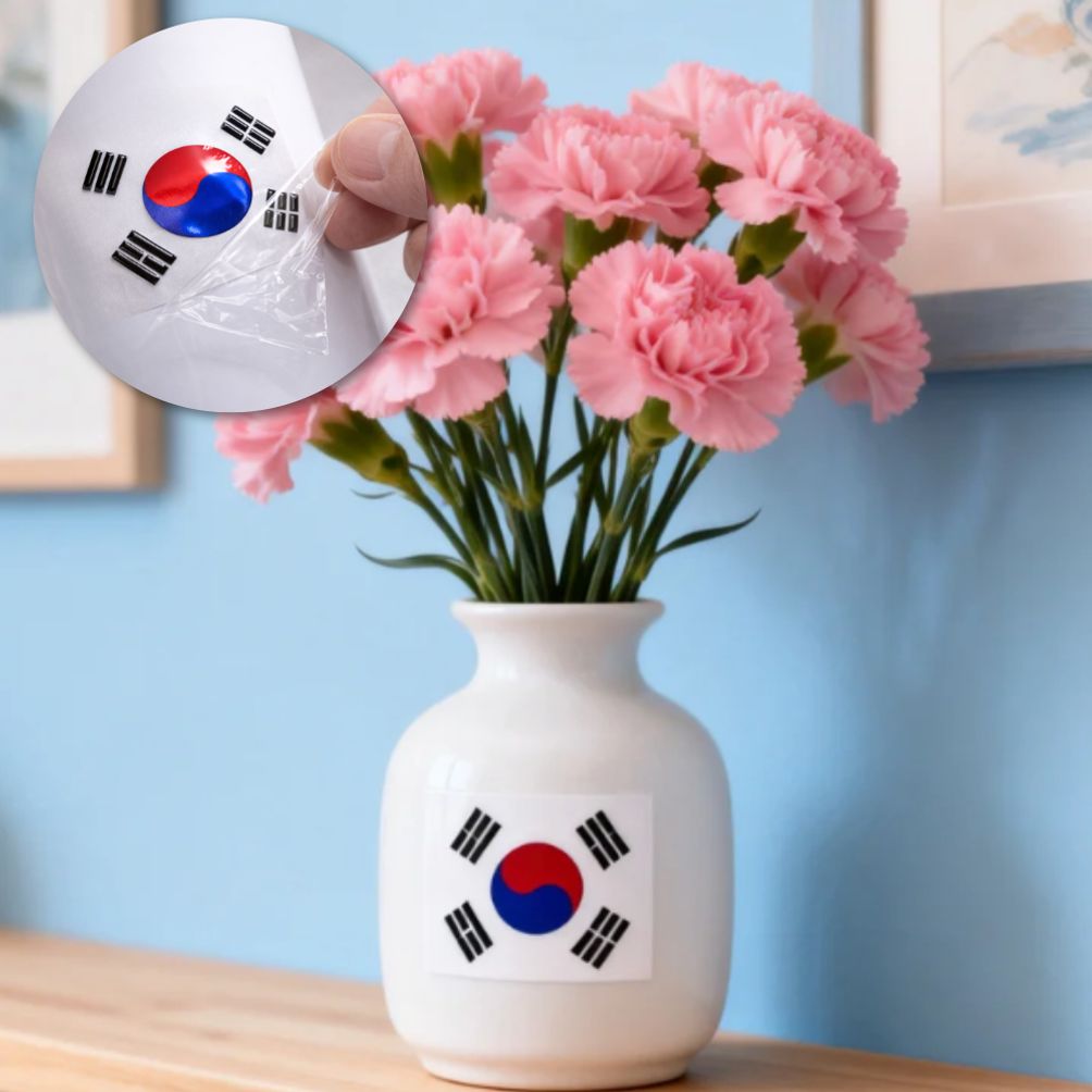 한국 국기 태극기 스티커 세트 방수 원형 사각형 혼합