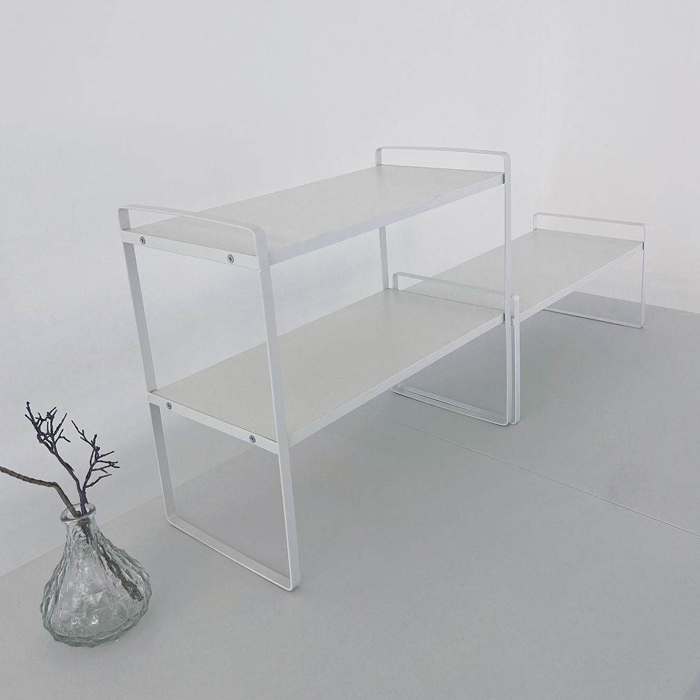 리빙밸류 다용도 미니 철제선반 1단 2단 원목 수납 정리 조립 모듈 주방 책상 식탁