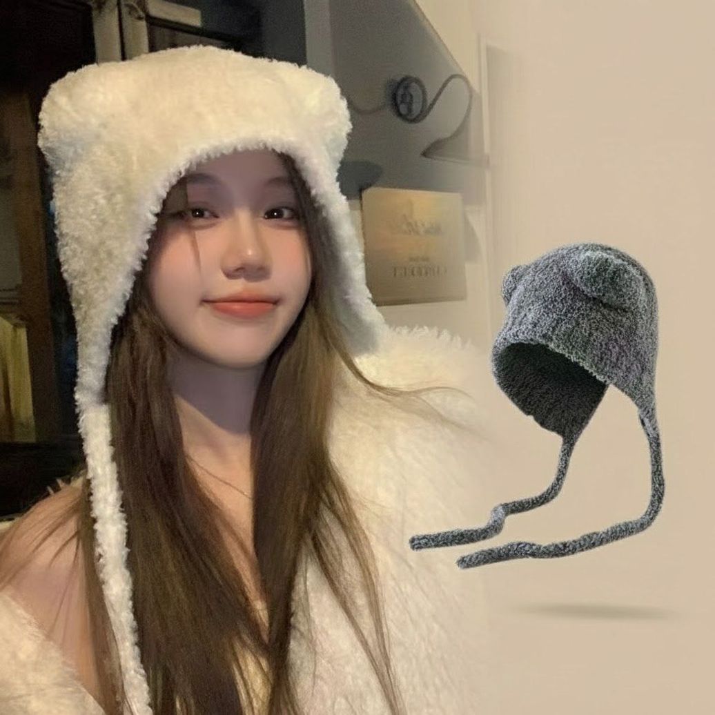 겨울 뽀글이 퍼 러블리 방한 트래퍼햇 ATZ