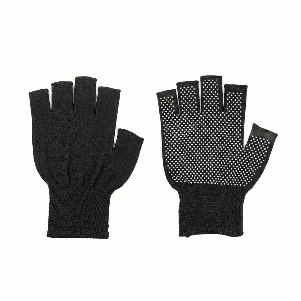 미끄럼방지 작업용 5구 도트 장갑 나일론 블랙