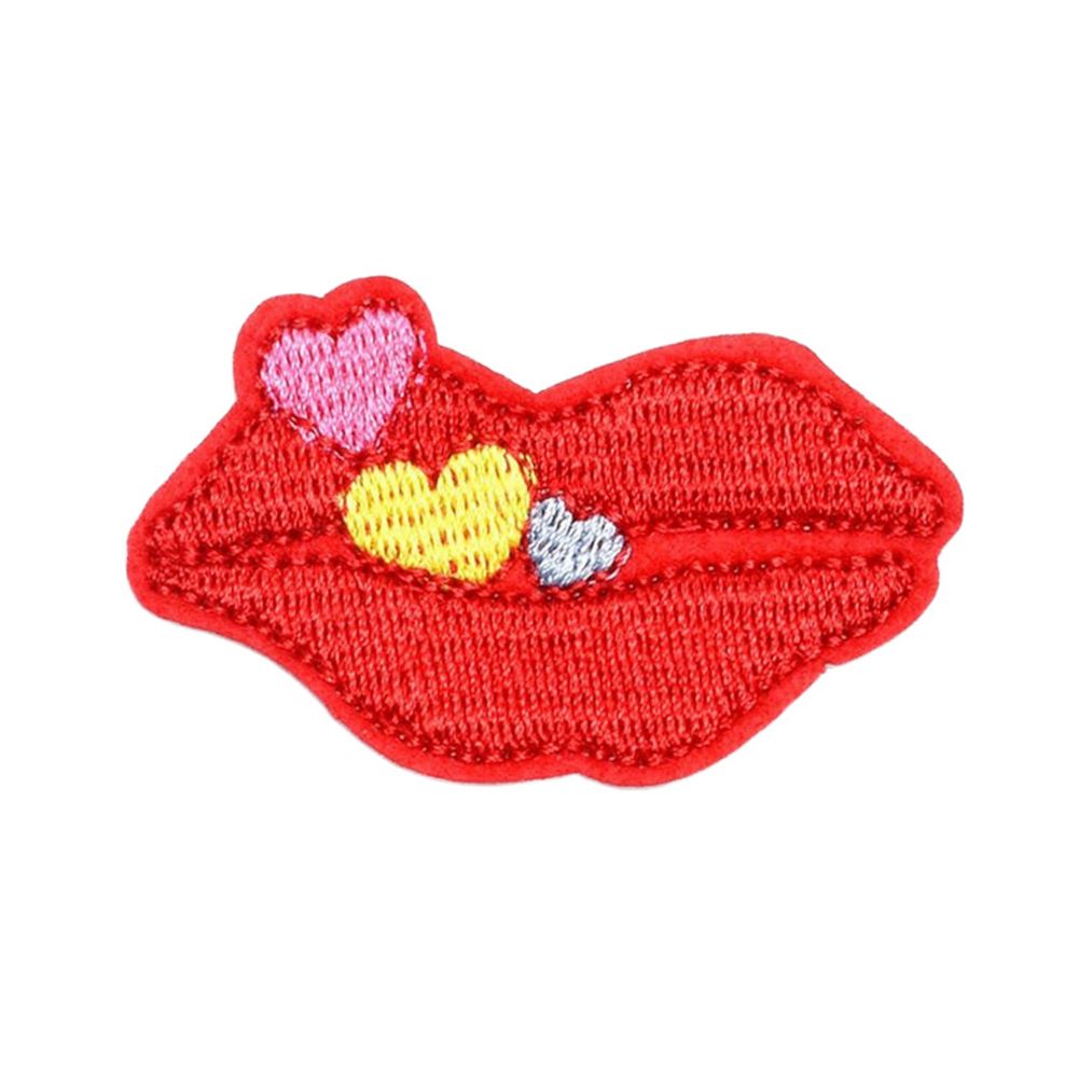 의류DIY 리폼 자수패치 열접착식 와펜 하트입술
