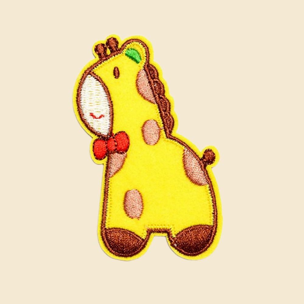 의류DIY 리폼 자수패치 열접착식 와펜 노란기린