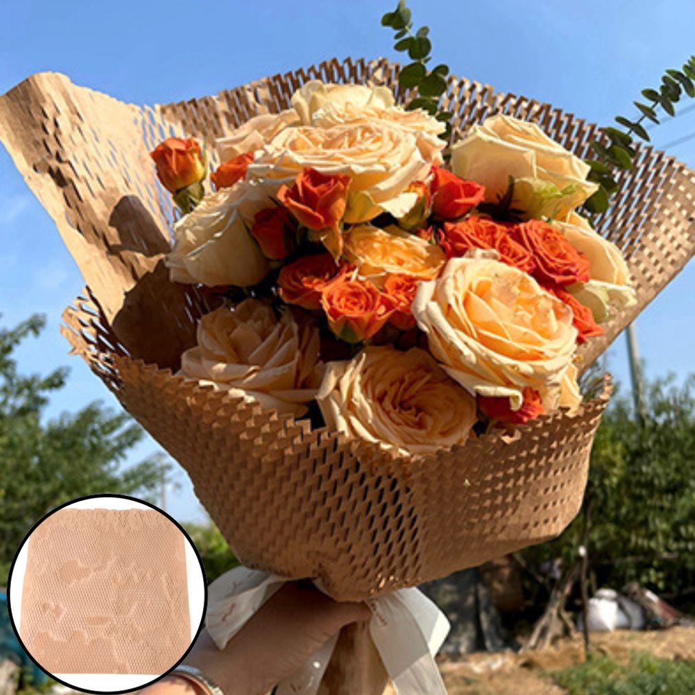 크라프트지 벌집 종이 완충재 꽃다발 선물 보호 포장