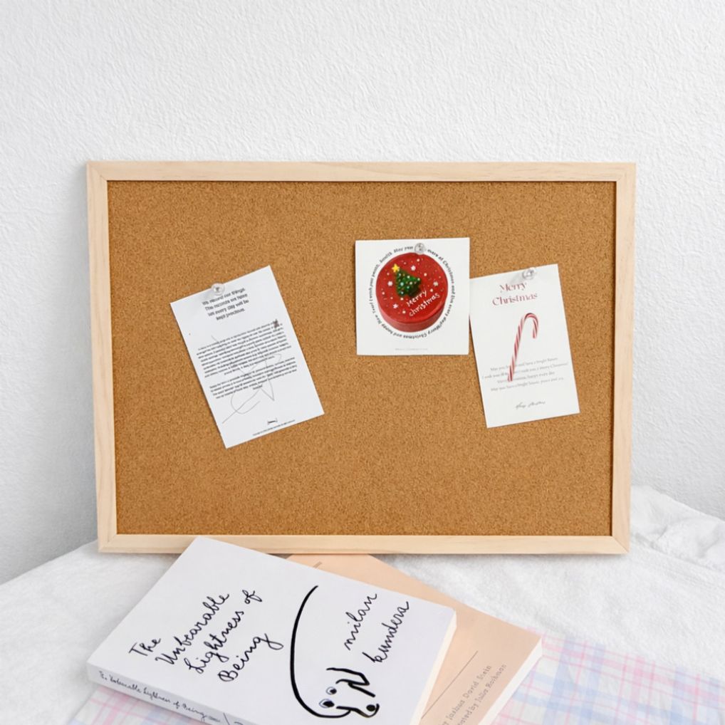 네츄럴 직사각 코르크보드 클립보드 게시판