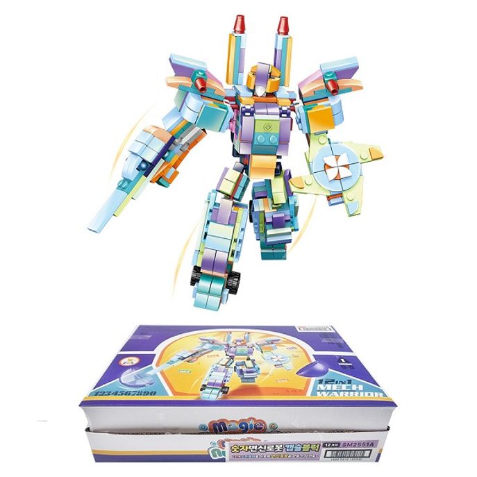 숫자 변신로봇 캡슐 블럭 -12개 세트 블럭장난감 킹로봇