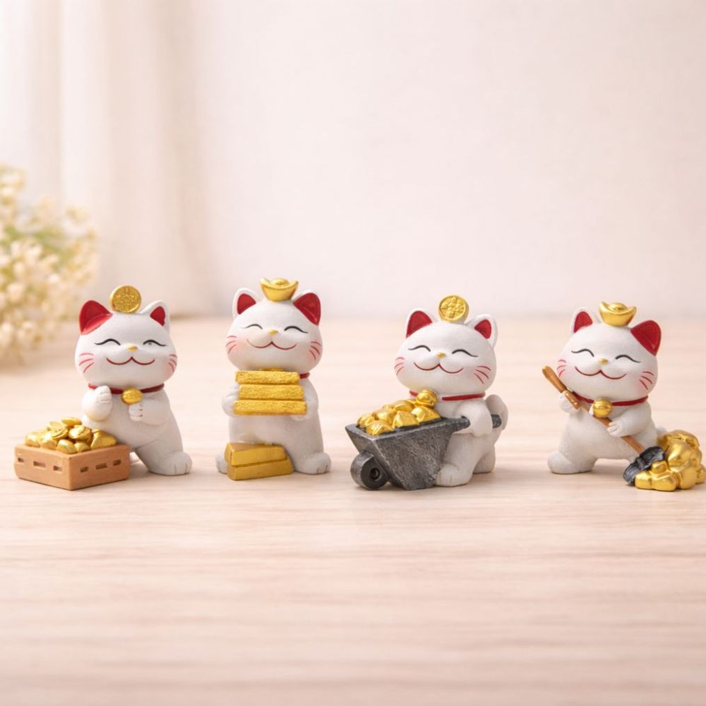 금전운 재물운 개업선물 집들이선물  마네키네코 4종세트