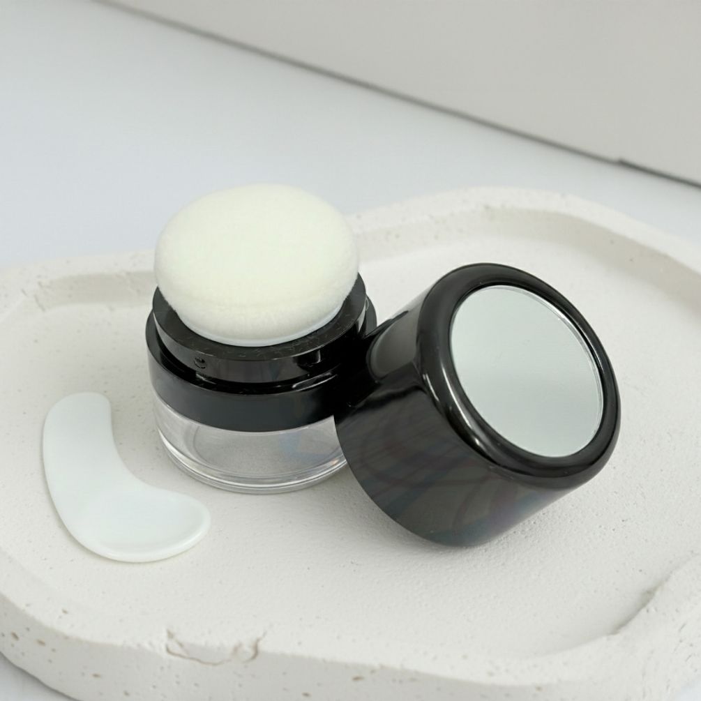 거울내장 휴대용 가루 파우더 흑채 퍼프 공병 케이스