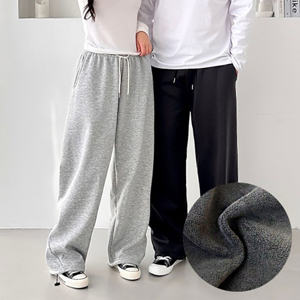 남녀공용 조인트 기모 벌룬 와이드팬츠