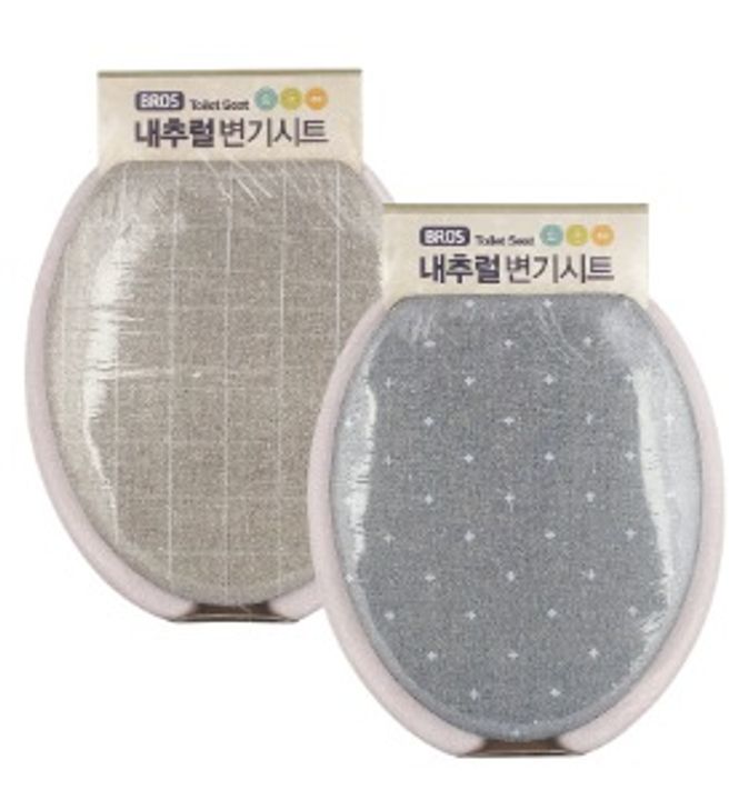 국산 푹신푹신 쿠션 리넨 린넨 변기커버 변기시트 U형 중형