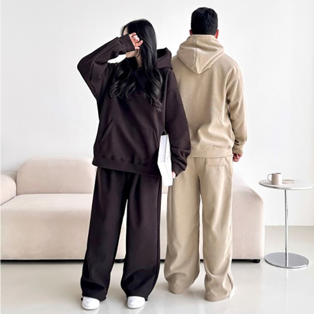 남녀공용 와이드팬츠 후드티 트레이닝세트