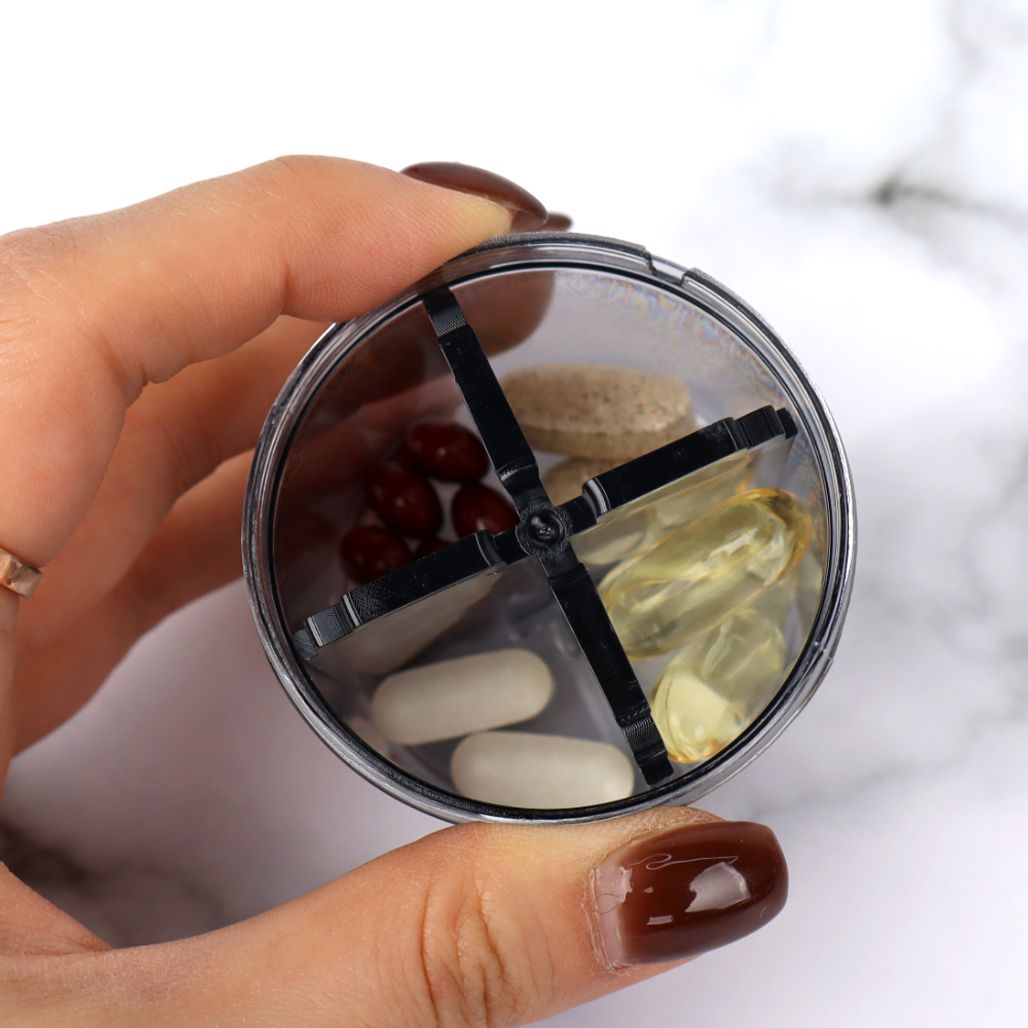 휴대용 회전 알약통 핑크