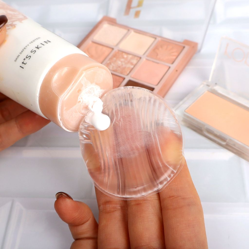 파운데이션 투명 실리콘 퍼프 원형