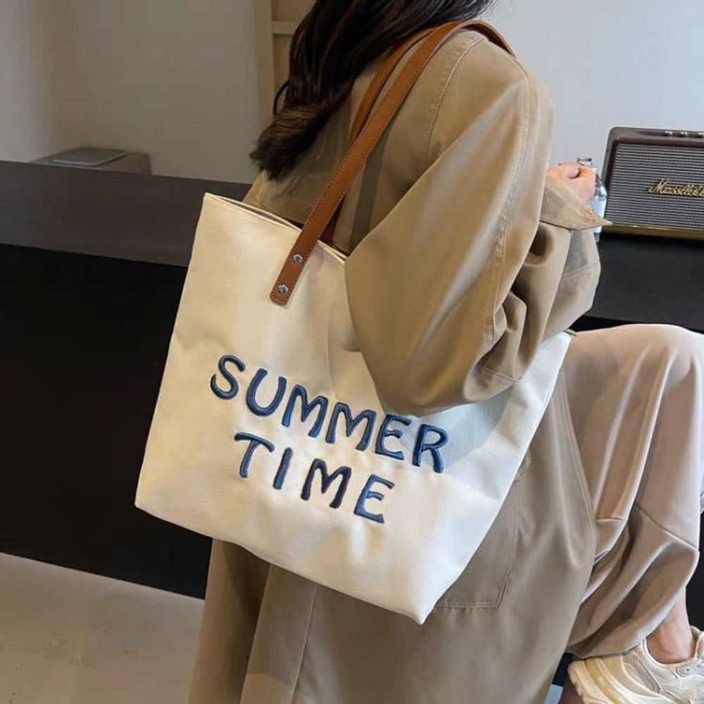 여름 레터링 비치 캔버스 가방 숄더백