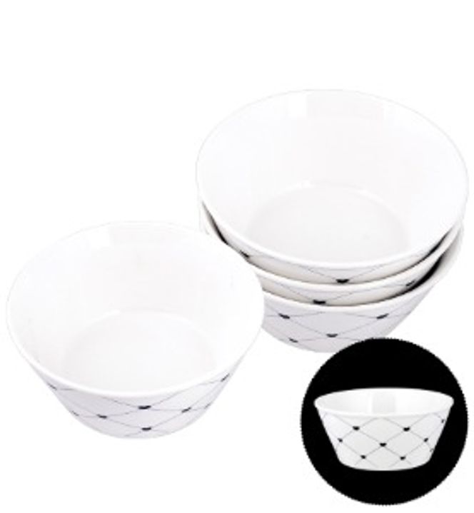 체크 하트 국 대접 국그릇 4p 세트