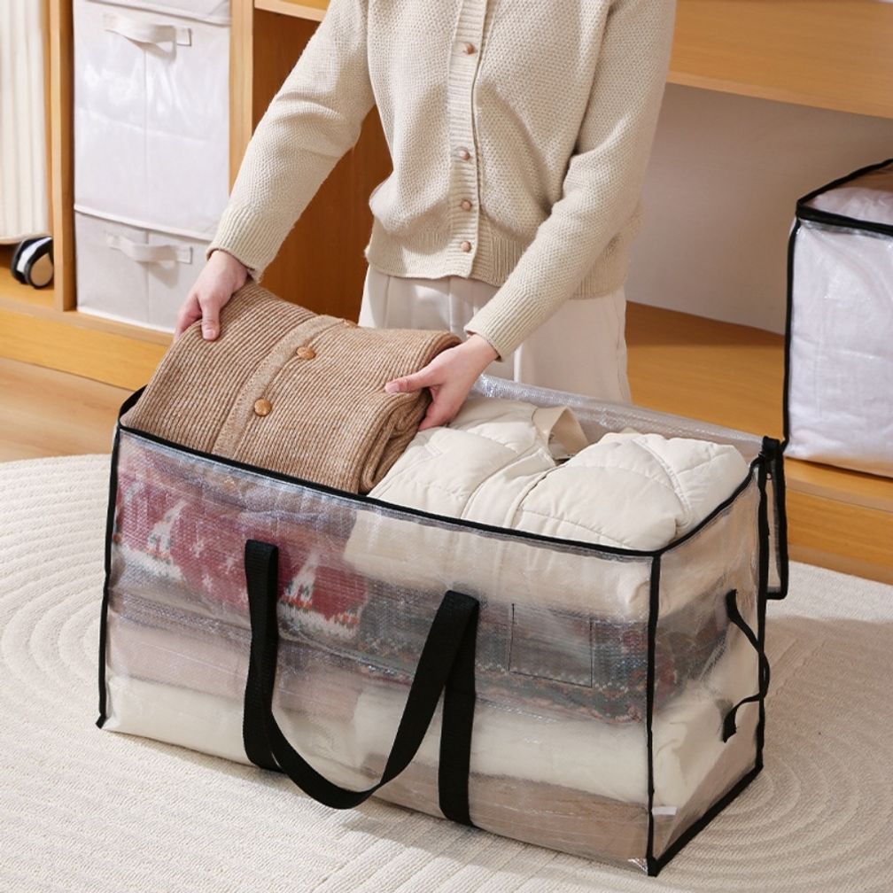이불 투명 옷 정리함 대형 옷수납 보관함 수납함 72L
