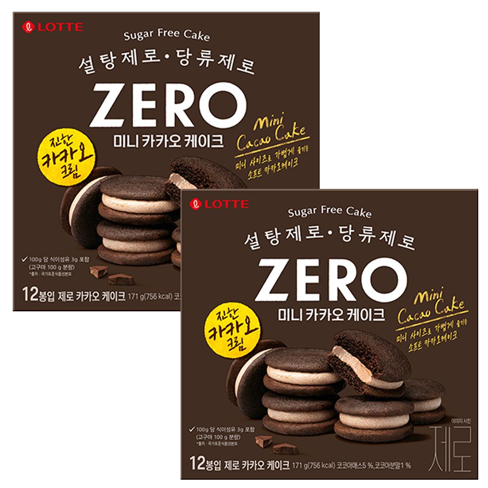 롯데 제로 카카오케이크 171g x 2개