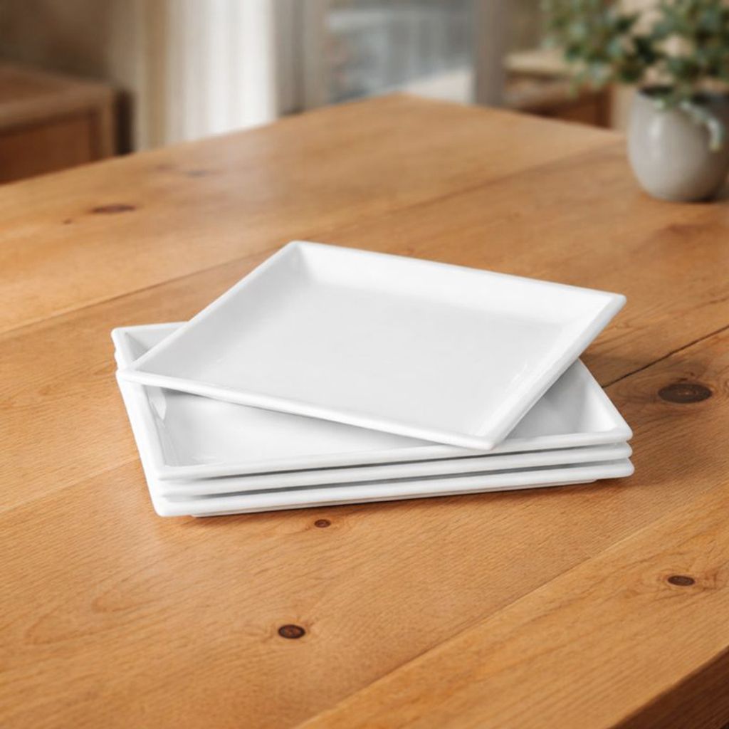 본차이나 사각접시 중 4P세트