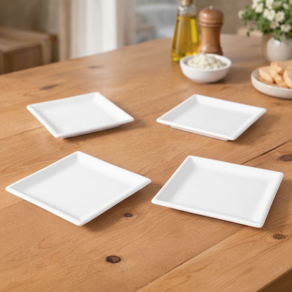 본차이나 사각접시 소 4P세트