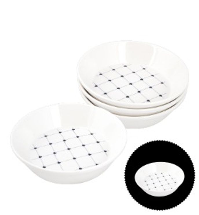 체크하트 그릇 원찬기 4P 세트 - 중